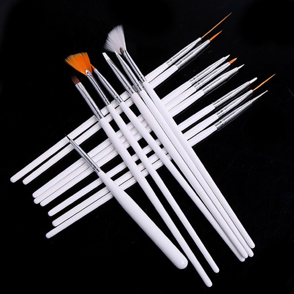 15 stks Professionele UV Gel Acryl Nail Art Brush Set Nail Polish Schilderij Tekening Pen Perfecte Manicure Nail Puntjes gereedschap