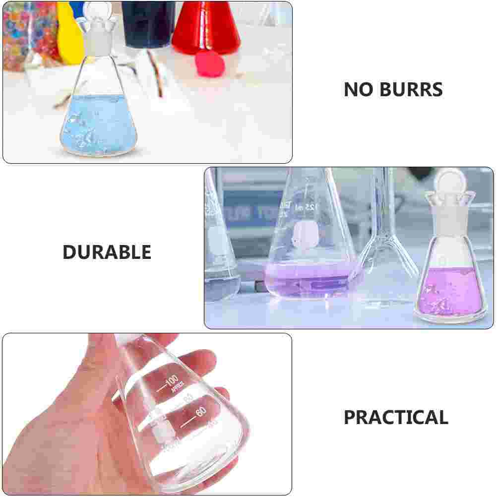 4Pcs Narrow-mouth Experiment Glass Flask Laboratory Borosilicate Glass Flask