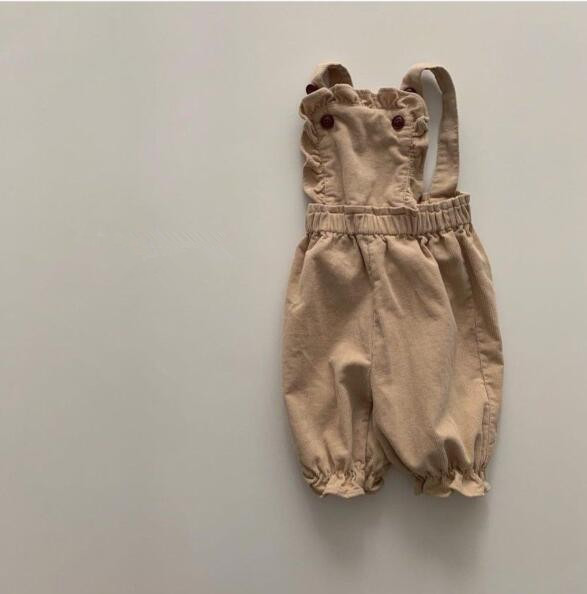 2022 Lente Baby Meisje Overalls Mode Meisjes Corduroy Band Broek Mouwloze Kids Jumpsuit Schattige Baby Meisje Kleding 1-4Y