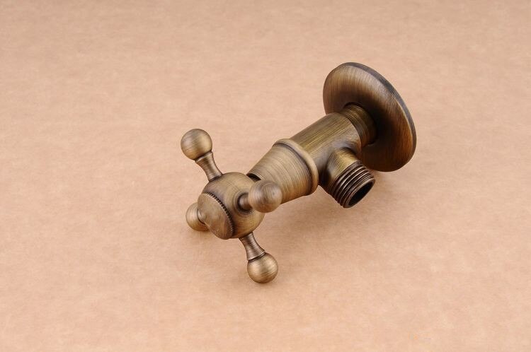 Vandhane reservedele bibcocks 1/2 &quot;  x 1/2 &quot; antik messing badeværelse vinkelstopventil koldpåfyldning trekantventiler