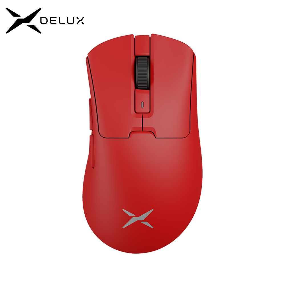 Delux m900 pro mouse para jogos sem fio ergonômico 8k taxa de pesquisa paw3395 bk3633 63g rgb doca de carregamento para mão grande direita pc laptop