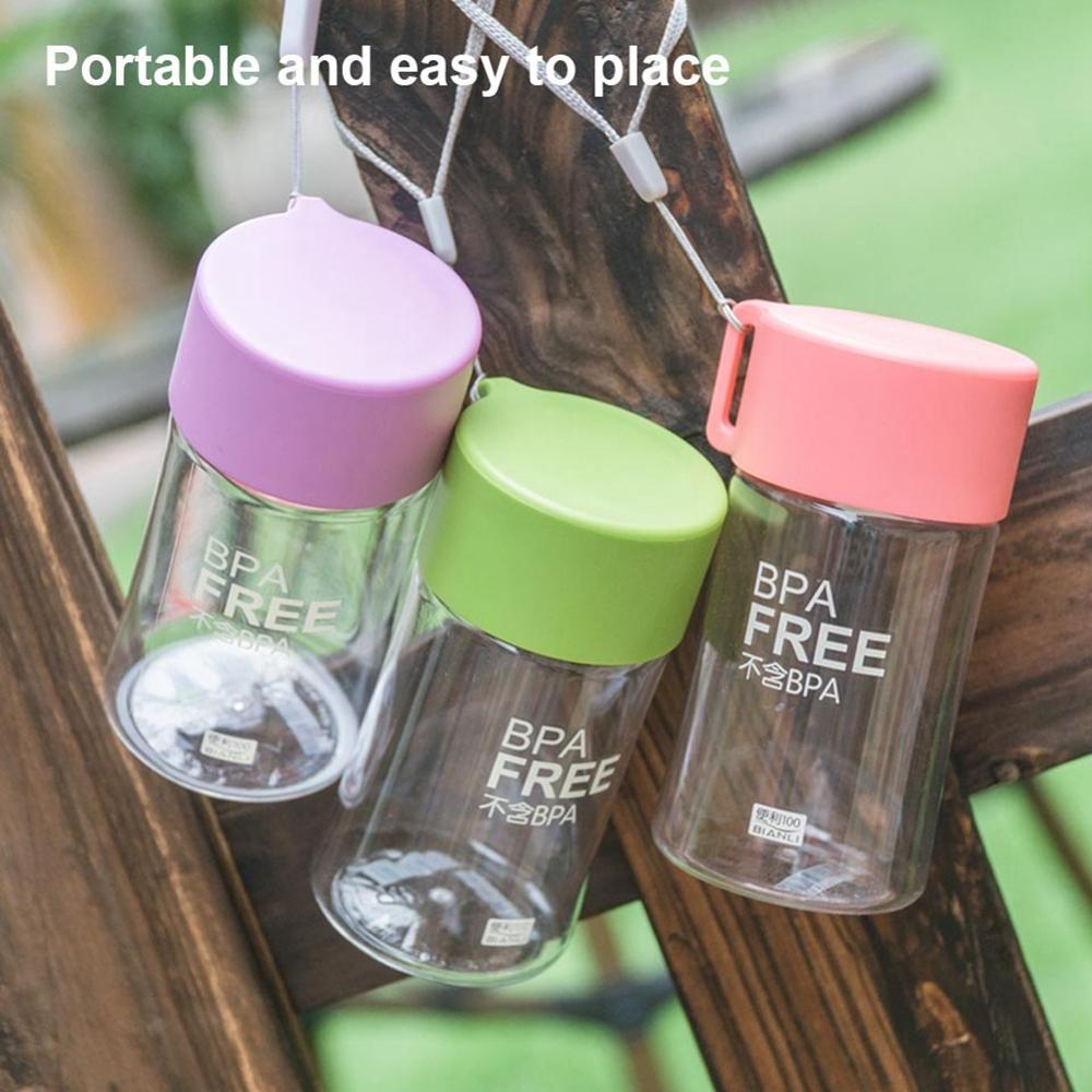 Einzigartige Mini Wasser Flasche Dicht Nette transparent Kleine Wasser Flasche Mit Seil Für Studenten