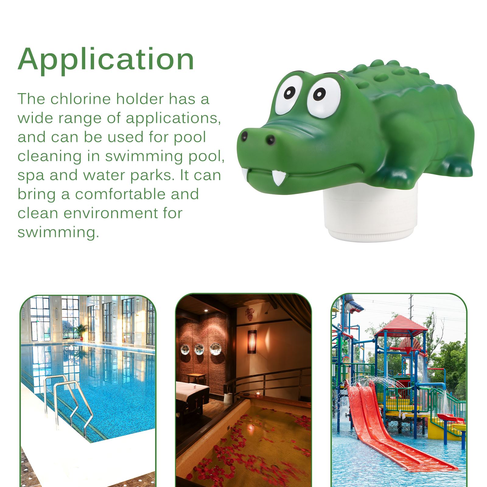 Cute Crocodile Chlorine Dispenser Pool Floating Dispenser Chlorine Tablet Dispenser Holder For Swimming Pool Convenient