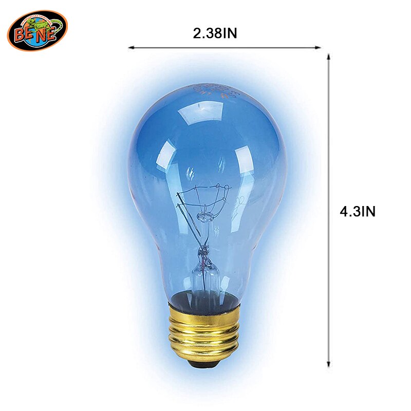 220-240V 25/50/75/100W Blue Reptile Heating Lamp Bulb Far Infrared Ceramic Heating Lamp Heat Emitter Light Bulb PT-25221BLRIN