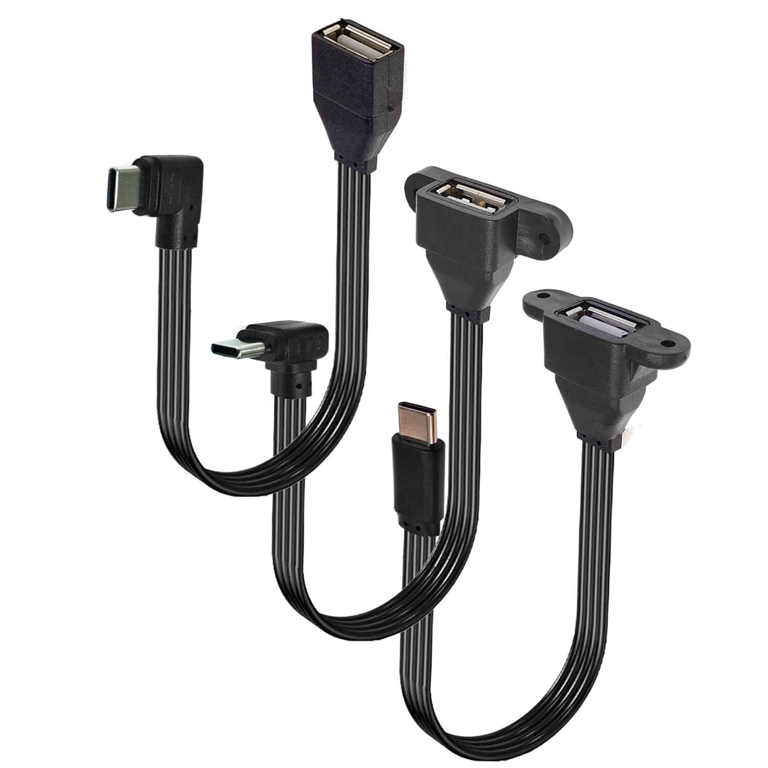 Flat C-type USB to OTG USB cable,Suitable for phones and computers function on TYPE-C 90 degree male to USB 2.0 female adapter