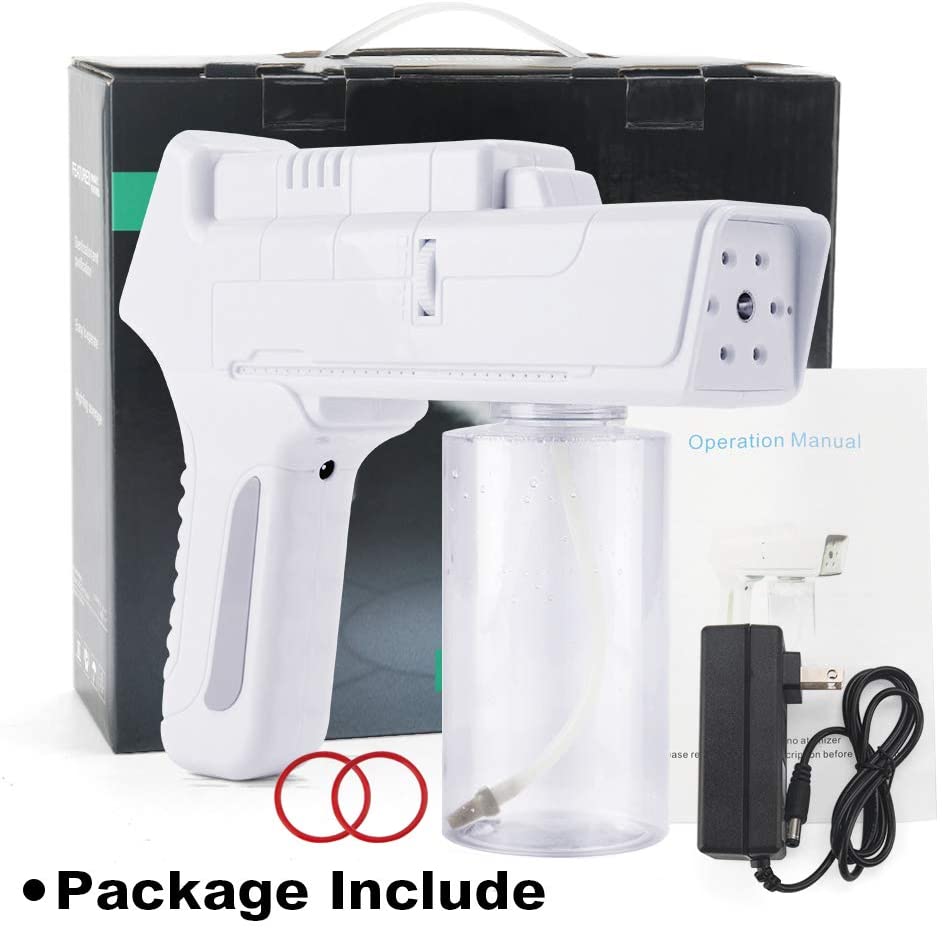 Hårspray luftfugter nano desinfektion spraypistol håndholdt elektrostatisk fugtgivende damp trådløs blue ray anion sprøjte: Uk-stik