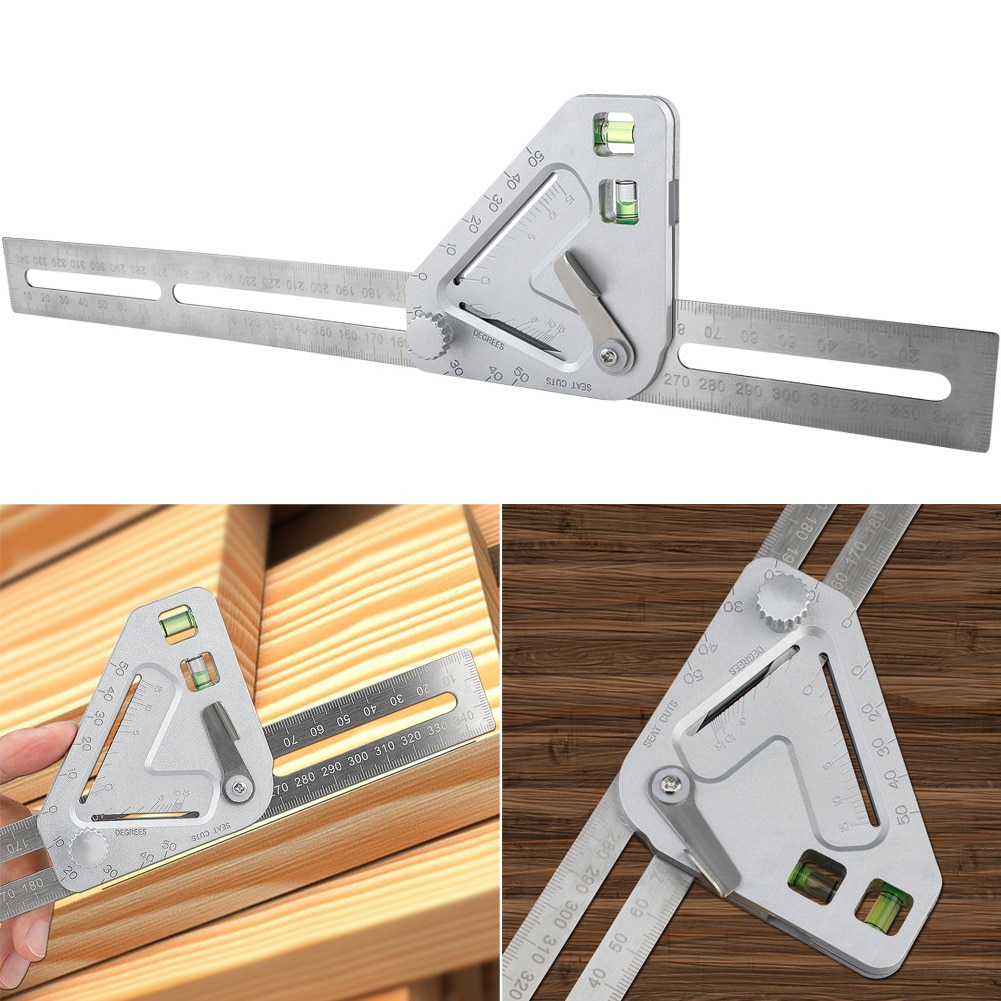 Roof Revolutionizing Carpentry Adjustable Angle Measuring Ruler Stainless Steel Multifunction Woodworking Tools