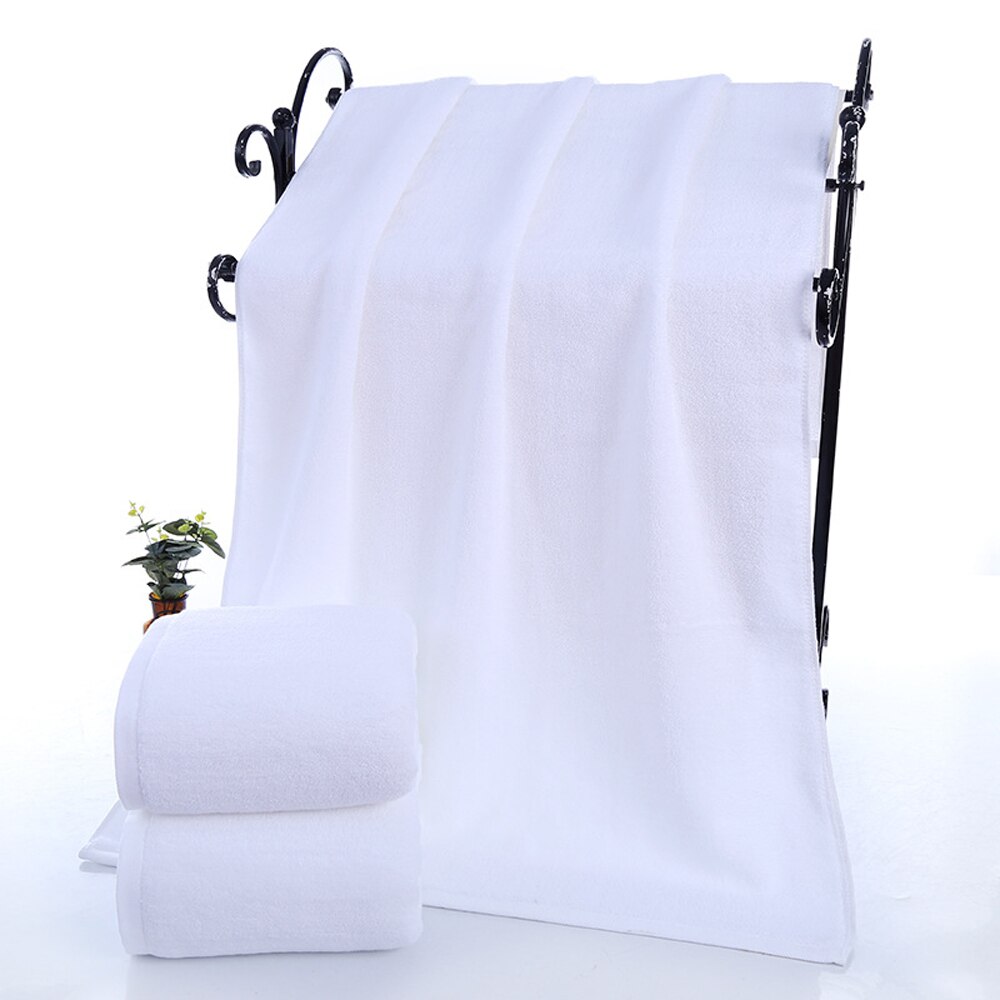 Premium 100 % Cotton White Bath Towel 70140cm Lightweight High Absorbency - Multipurpose Quick Drying Pool Gym White Towel Set: 350G