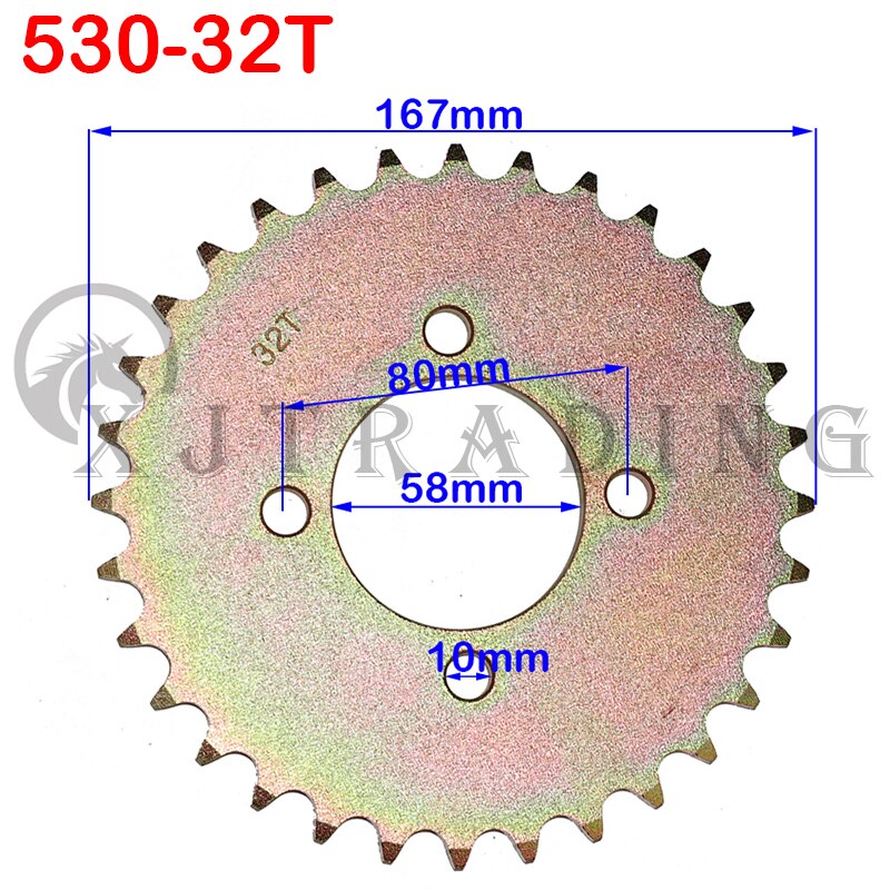 530 Chains 58MM 31T/32T/35T/37T/40T/45T Chain Sprockets Rear Back Sprocket Cog For karting ATV four-wheel off-road vehicle