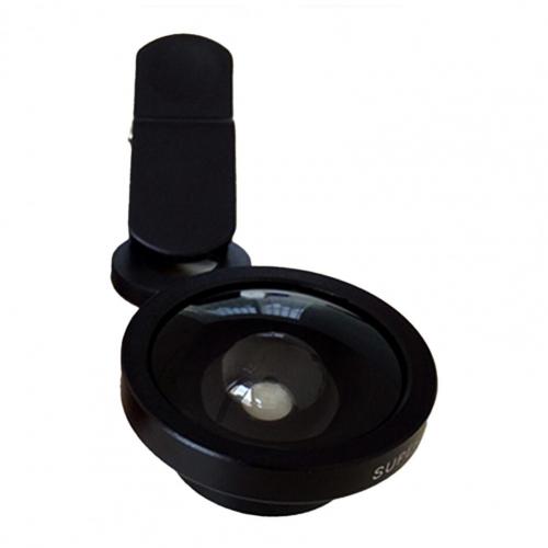 3 In 1 Mobiele Telefoon Camera Lens Kits Groothoek Macro Fisheye Lenzen Ultra-Draagbare Mobiele Fish Eye Voor iphone Samsung Xiaomi: Black