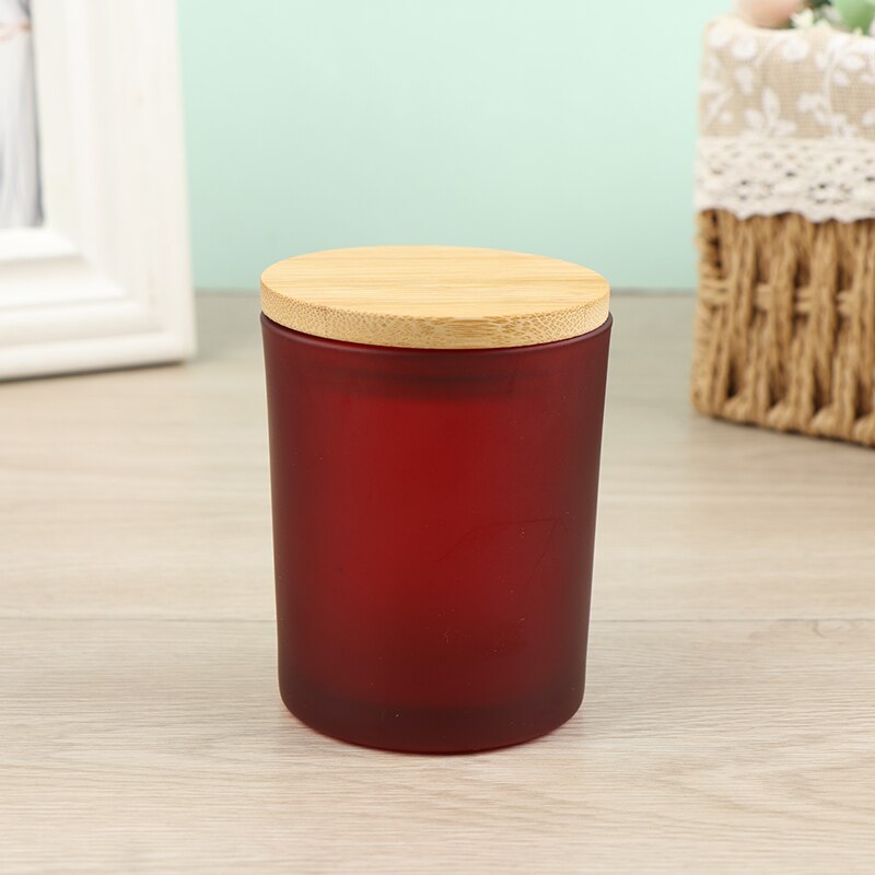 Taza de vela colorida DIY, contenedor de cera de bebida dorada, vela de vidrio, candelabro de aromaterapia, frascos de velas de feliz cumpleaños: Red