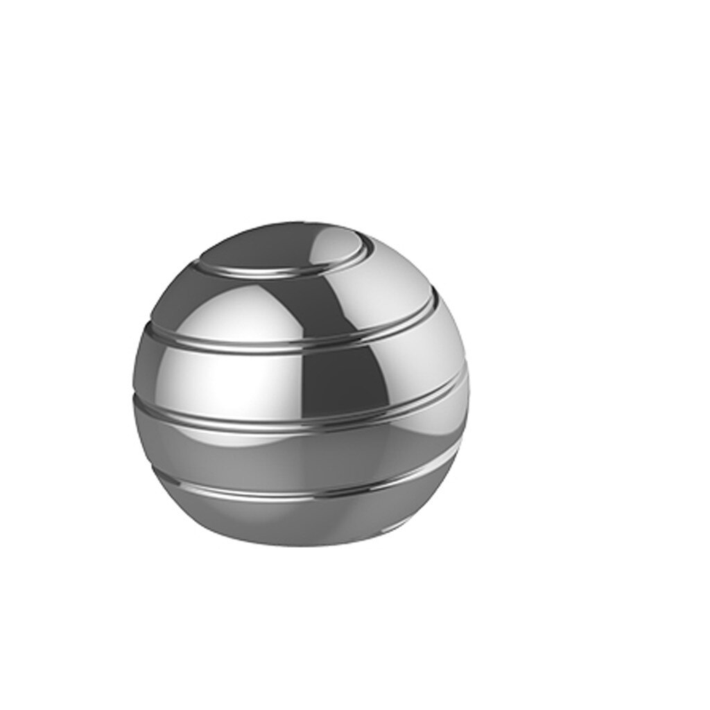 Funny Desktop Toys Revolving Decompression Ball Kinetic Orbital Desk Office Decor Art Toy Rotary Tabletop Ball for Kid Adult: Silver 1.49 inch