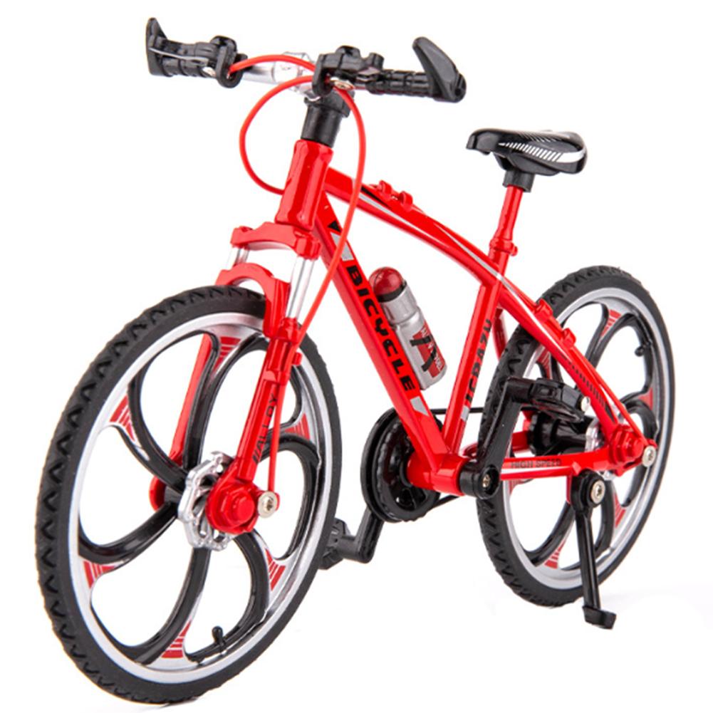 Mini bicicleta modelo resistente ao desgaste dobrável liga bicicleta ornamento simulação decoração coleção brinquedos para crianças: Red
