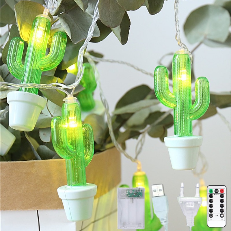 Cactus String Lights Outdoor LED Garland Tree Lamp Christmas Decor Patio Curtain Bedroom Living Room Wedding Birthday Party Home