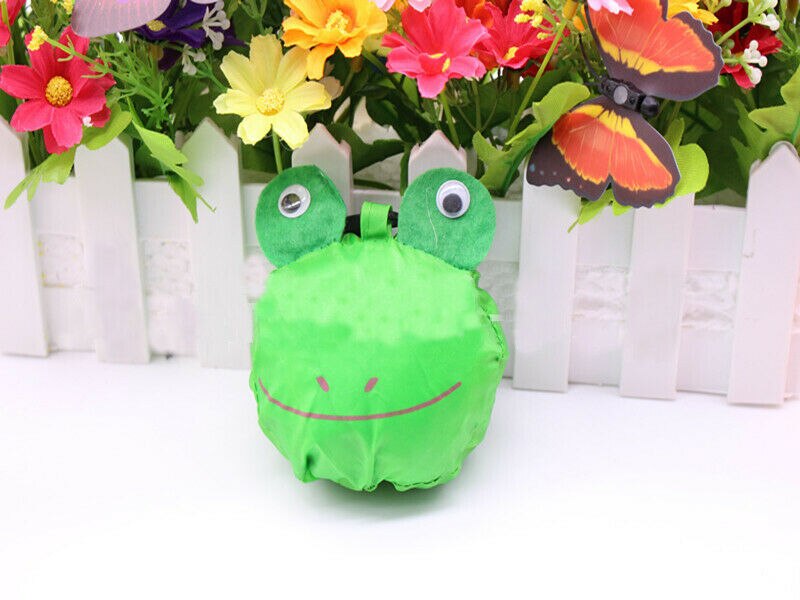 Tragbare Faltbare Einkaufstasche Eco Freundliche Damen Faltbare Reusable Tote Tasche Tragbare Reise Schulter Tasche Kleine Größe: Frog