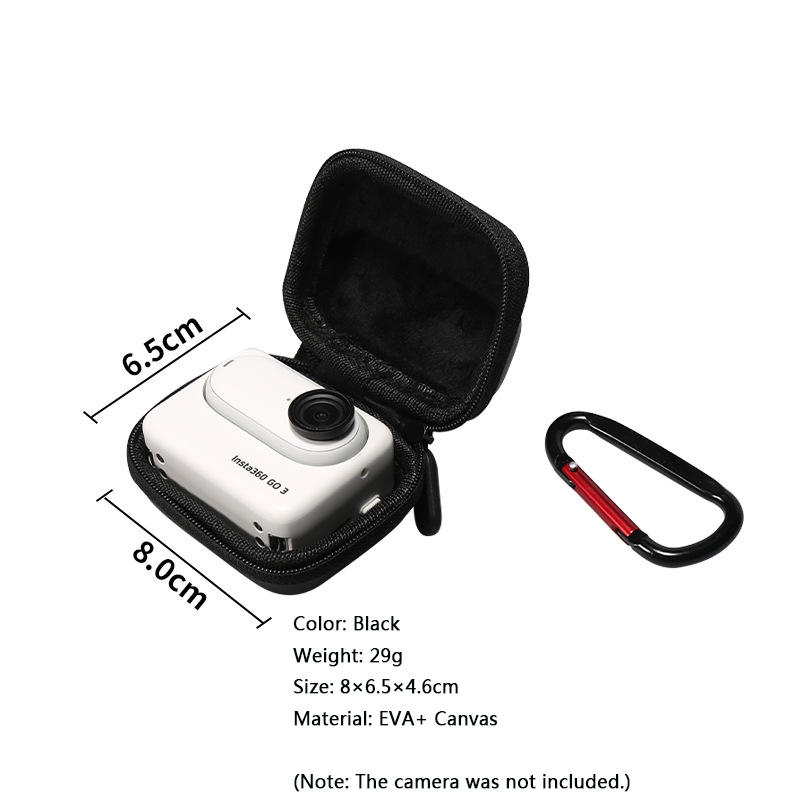 Mini bolsa corporal para Insta 360 GO 3 GO 3S, bolsa de almacenamiento para cámara deportiva, organizador protector, bolsa para cámara deportiva, accesorios: Color negro