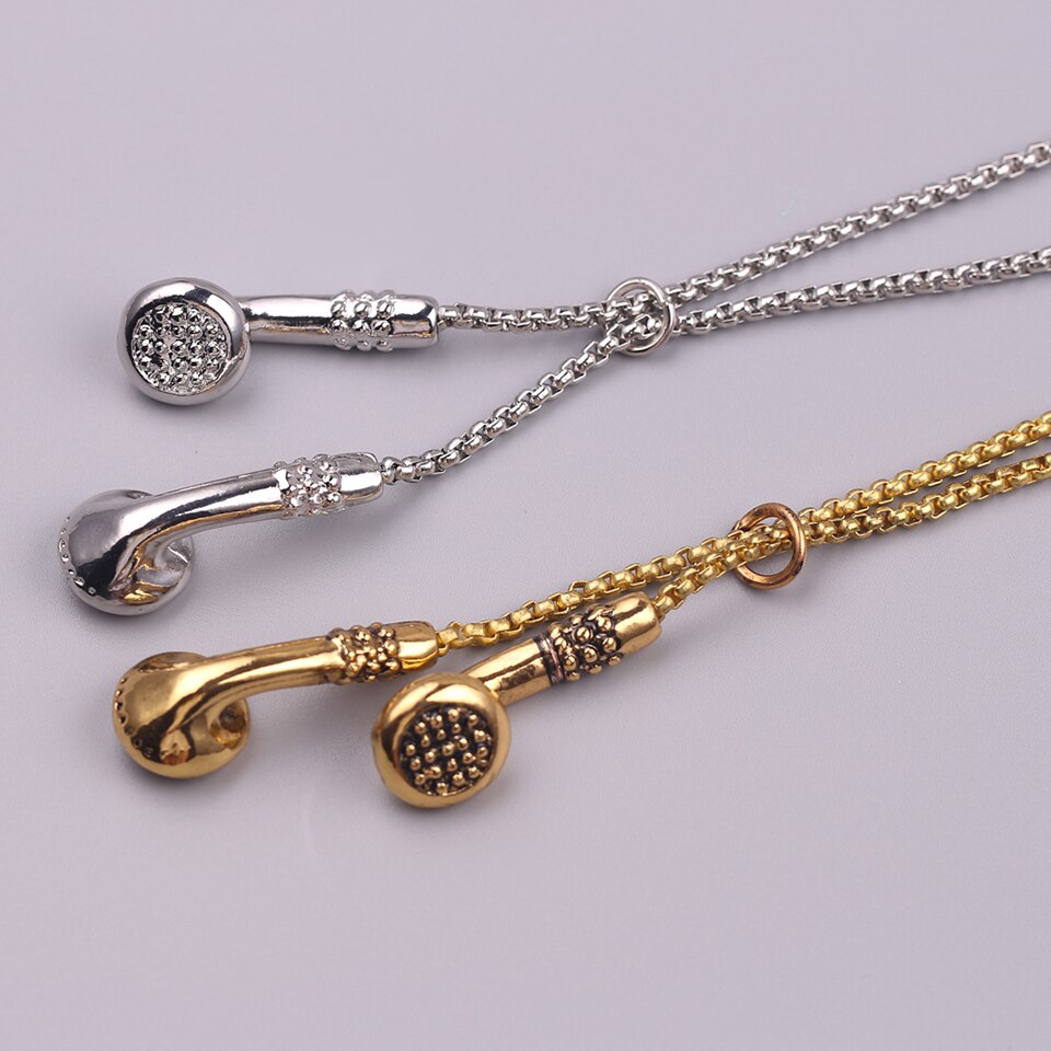 De Headset Mannen Hanger Ketting Hiphop Rock Straat Cultuur Titanium Rvs Hanger Ketting Mode Man Sieraden