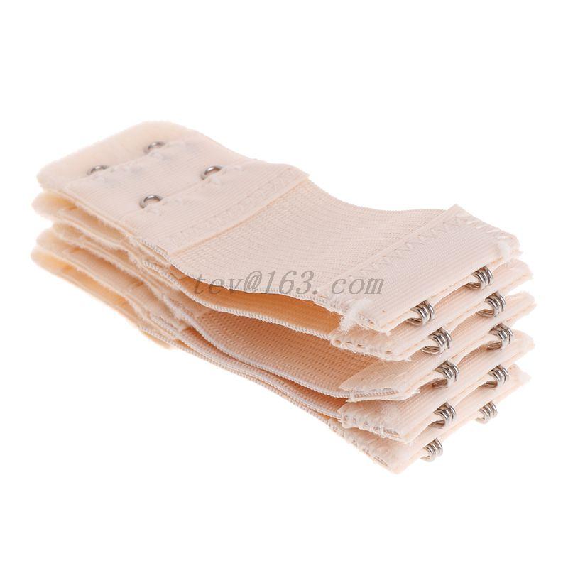 5Pcs Bra Extender Elastic 2 / 3 Hook Soft Bra Extension Strap Adjustable Underwear Strapless Intimates Accessories akcesoria: C-1-5PCS