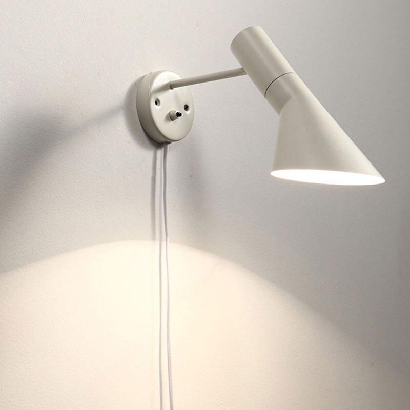Horsten Modern Sconce Lighting Wall Mounted Bedside Reading Light Arne Jacobsen Wall lights AJ Wall Lamp Home Lighting: White - With wire / Big Size- L32cm
