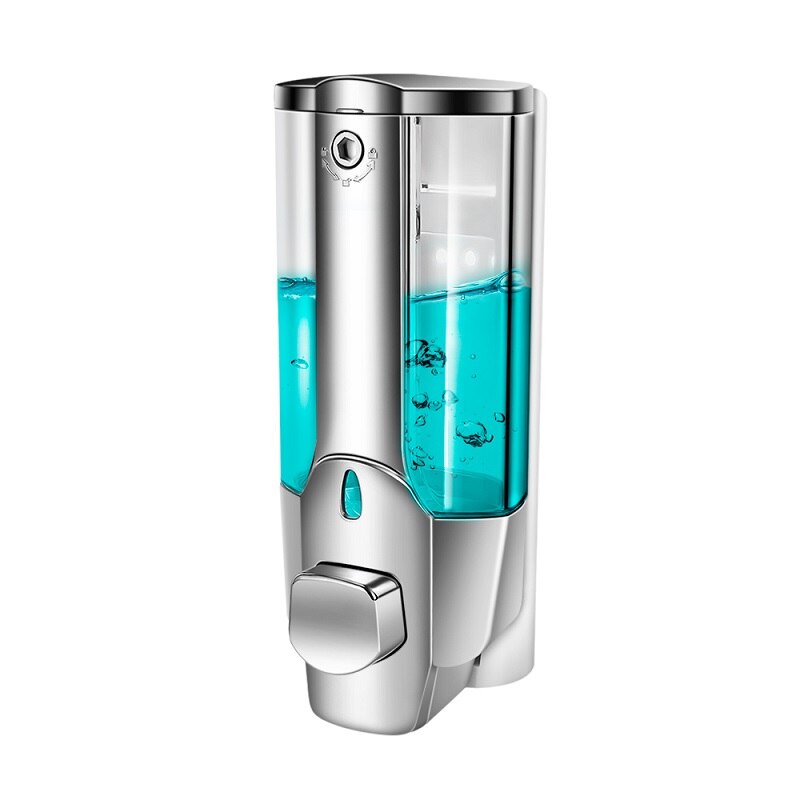 Dispensador de jabón líquido montado en la pared, dispensadores de Gel de ducha de champú de plástico de 350 ml, de bloqueo de desinfectante de manos para cocina de baño: 2pcs