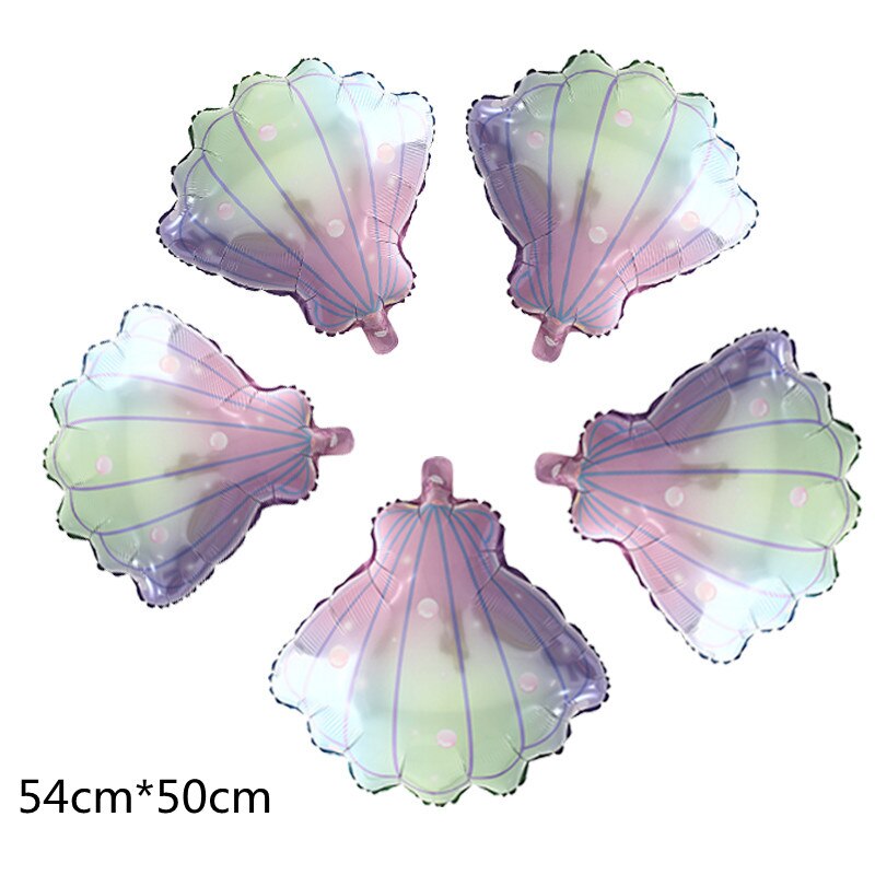 5/10pcs Coquillages Ballon D&#39;hélium Feuille Océan Sirène Thème Pour Bébé Douche Anniversaire Mariage Hawaii Fête De Plage D&#39;été Fournisseurs: 1 / 10pcs