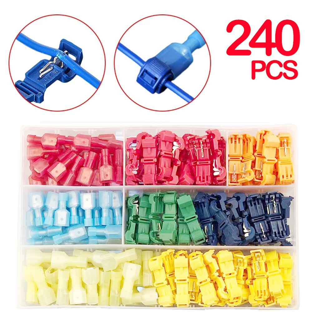 360/120pcs Quick Electrical Cable Connectors Snap Splice Lock Wire Terminal Crimp Wire Connector Waterproof Electric Connector: 240pcs