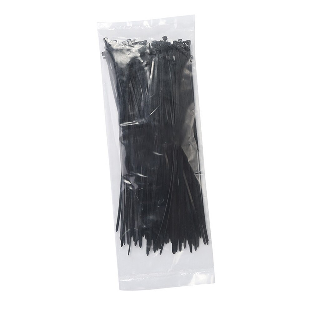 Self-locking plastic nylon tie Nylon cable tie fastening ring tie zip wraps strap nylon cable tie set for Packaging 100PCS: BlackL