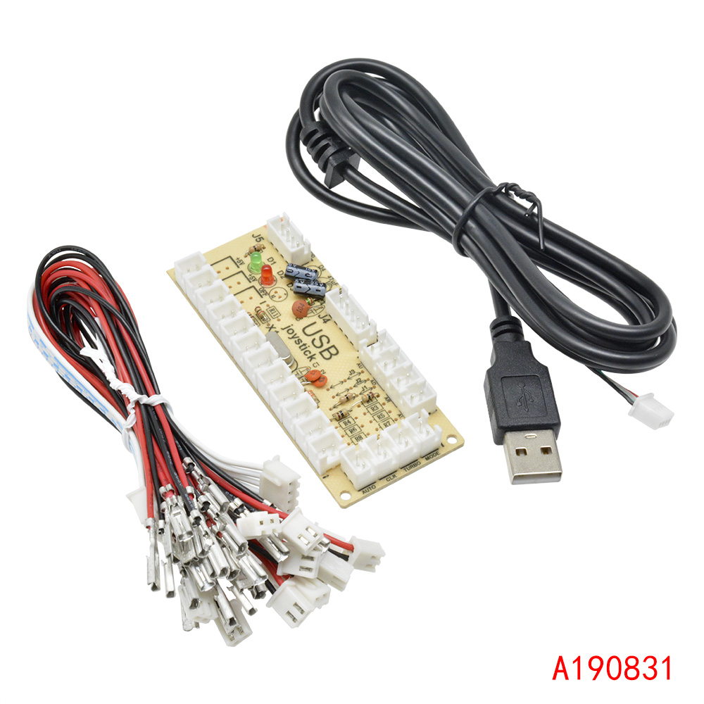 FAI DA TE Zero Delay Arcade Encoder USB PC a Joystick Arcade Rocker Modulo di Controllo del Circuito per MAME 2Pin con Cavo di Pulsante
