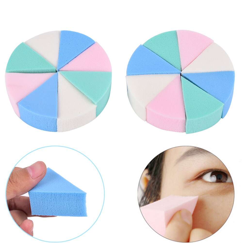 Make-Up Spons 8Pcs Driehoek Vormige Snoep Kleur Zachte Magic Gezicht Reiniging Cosmetische Puff Reiniging Wassen Gezicht Make-Up Esponja