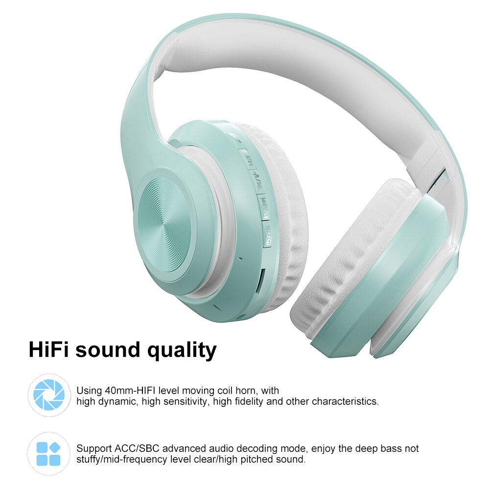 P68 Bluetooth 5.0 pliable Rechargeable casque sans fil HiFi son casque