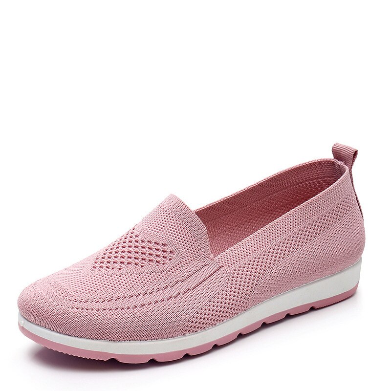 Vrouwen Schoenen Casual Sneakers Dames Gebreide Mesh Ademend Slip Gevulkaniseerd Schoenen Sok Herfst Platform Mode Vrouwelijke Wandelschoenen: Roze / 37