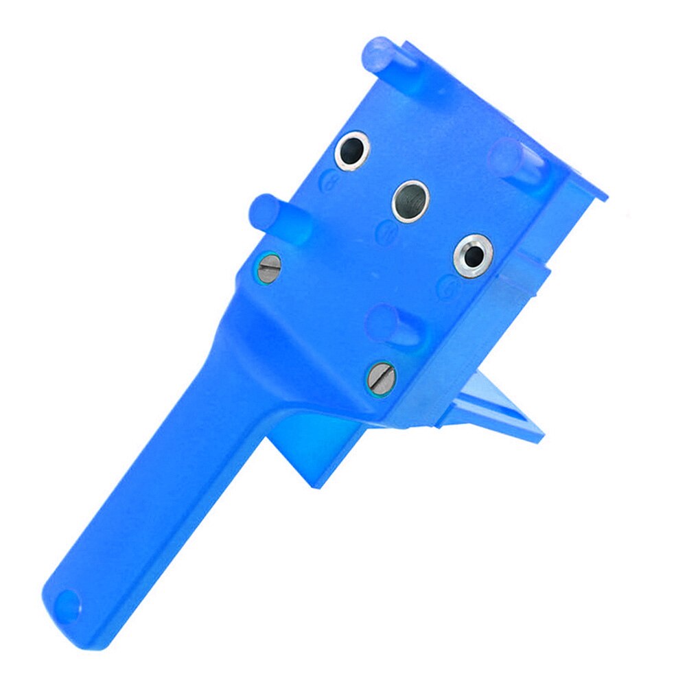 Wood Doweling Jig ABS Plastic Handheld Pocket Hole Jig System 6-10mm Drill Bit Hole Puncher For Carpentry Dowel Joints: type1  blue
