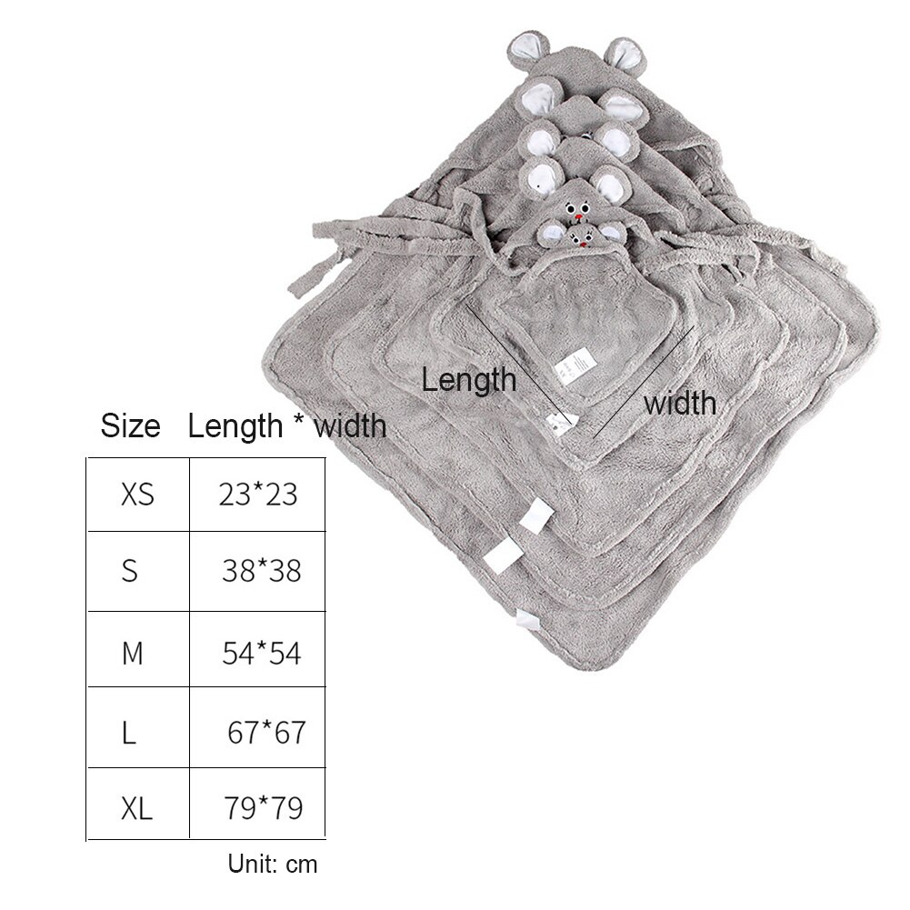 Pet Towel Soft Drying Pet Towel Dog Cat Bathrobes Microfiber Pet Dog Cat Cartoon Water Absorbent Quick Dry Bathrobe Bath Towel