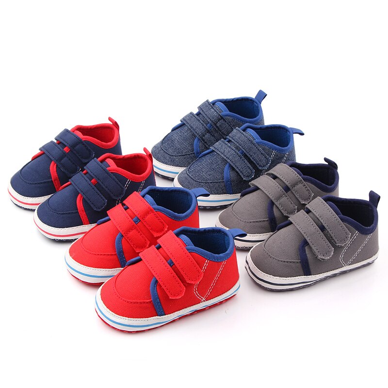 Babyskor pojkar flickor sneakers som andas sportspjälsäng mjuk first walker fritidsskor first walkers i 0-12 månader