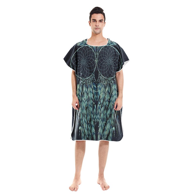 Vestido de toalla de playa con estampado de gato y dibujos animados, bata con capucha, Poncho, Toalla de baño para adultos, Surf en la playa, ropa de playa: 07G