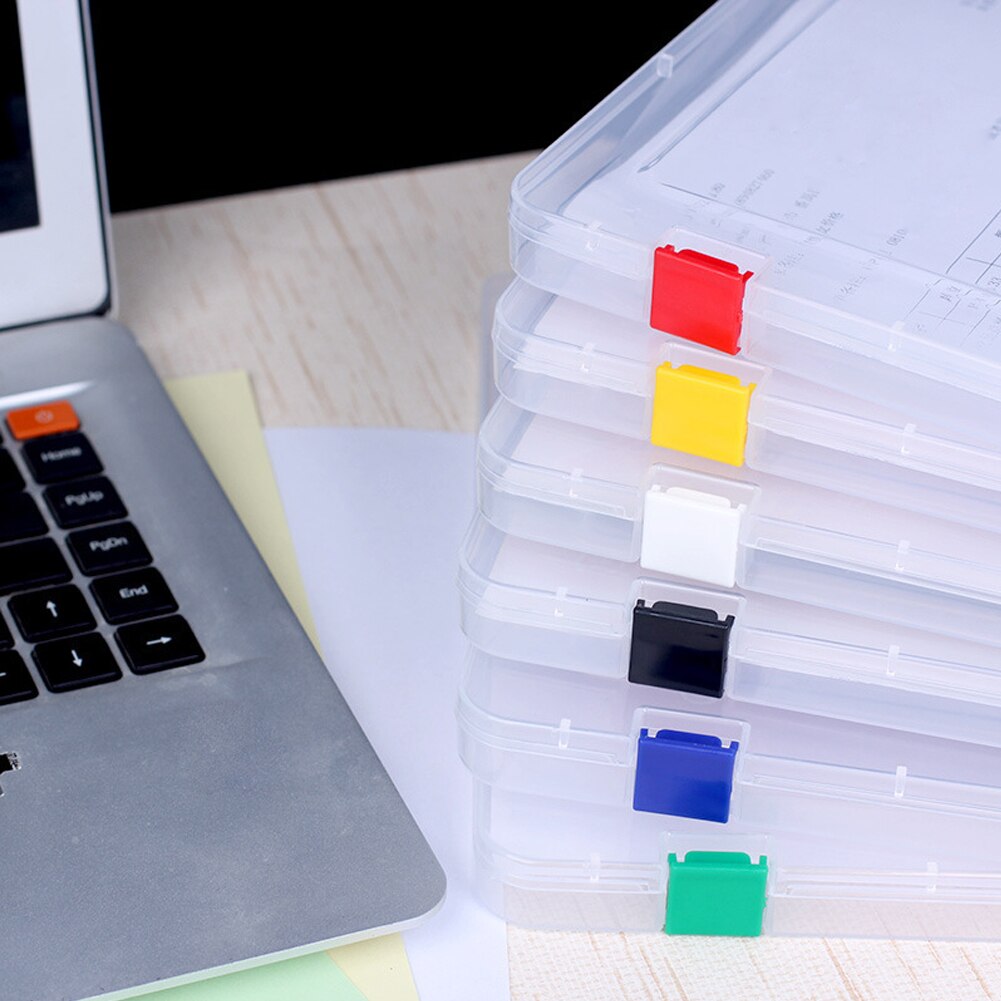 Document Box Durable Paper Organizers Cases Plastic Tranparent A4 Clear File Storage Box School/Office Supplies