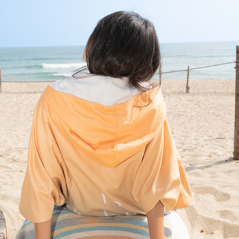 Nu-June Fleece gevoerde surfponcho Unisex strandwisselgewaad Warm houden Winddichte mantel met capuchon Anorak Oversize surfgewaad