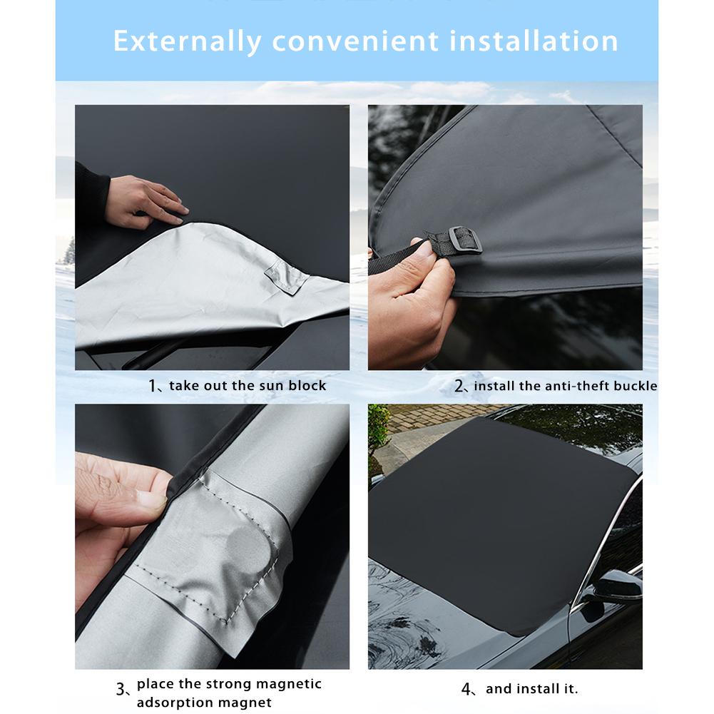 Car Windscreen Sunshade Cover Magnetic Car Window Screen Frost Ice Large Snow Dust Shield Protector Car Sun Visor For Cars SUVs