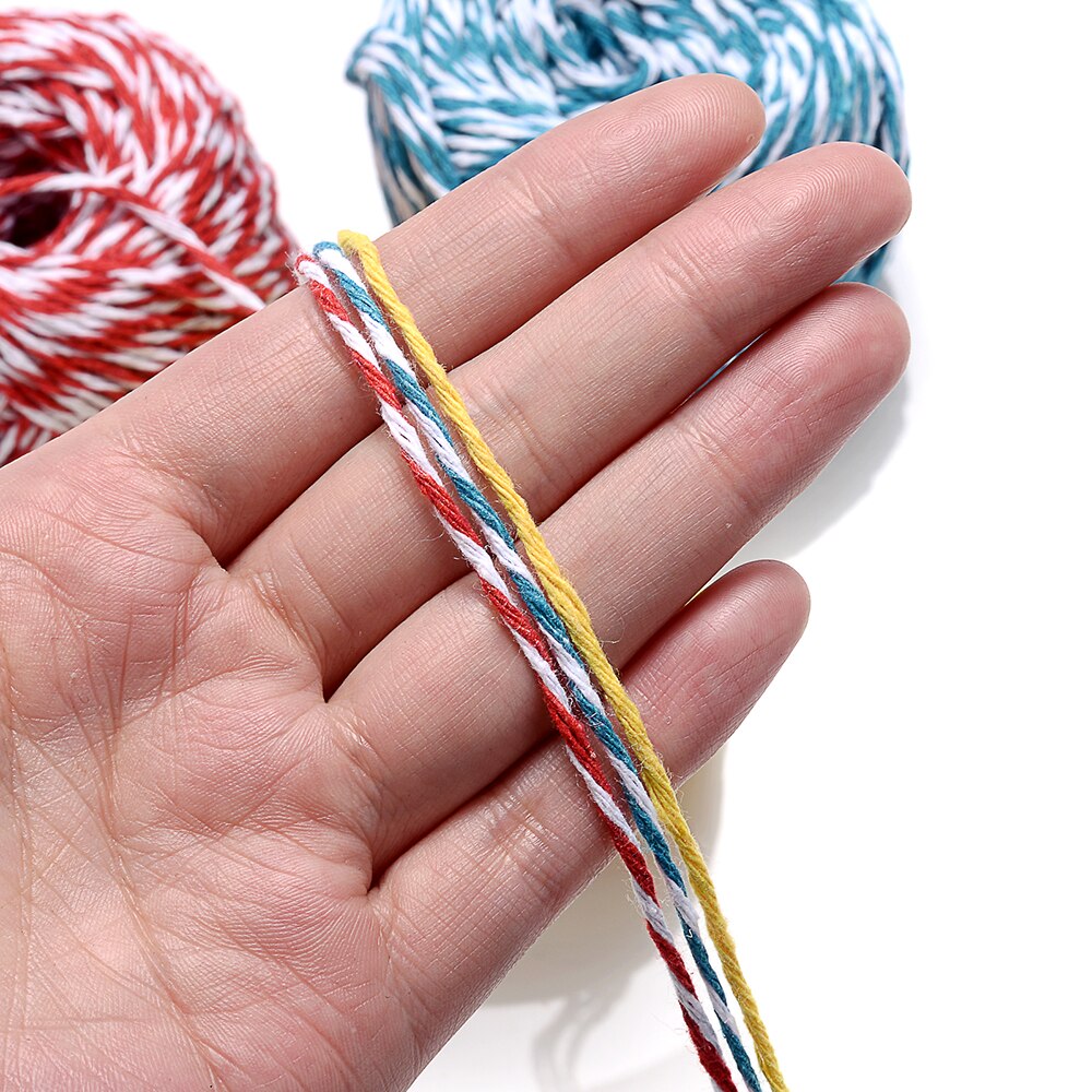 Cuerda de algodón de colores para hacer pulseras y collares, hilo hecho a mano, 75 m/rollo, 1,5mm, accesorios para manualidades Diy