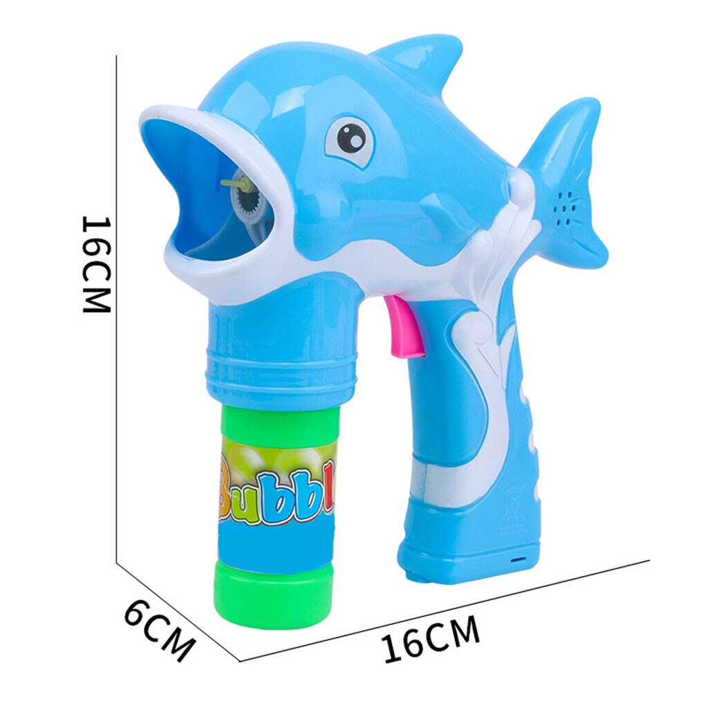 Electric Dolphin Bubble Gun Fully Automatic Children's Cartoon Electric Music Light Dolphin Bubble Machine