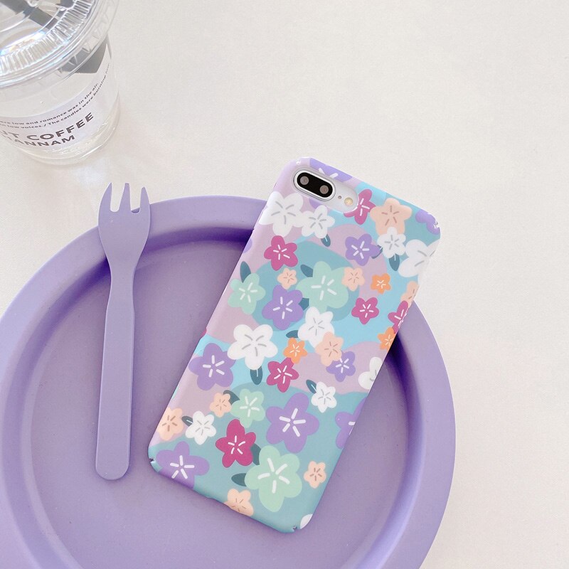 Harde pc-telefondeksler til xiaomi 6 6x 8 lite 9 se fargede blomster matt deksel til redmi Merk 7 Merk 8 pro  k30 k20 bakdeksler: til xiaomi 6x