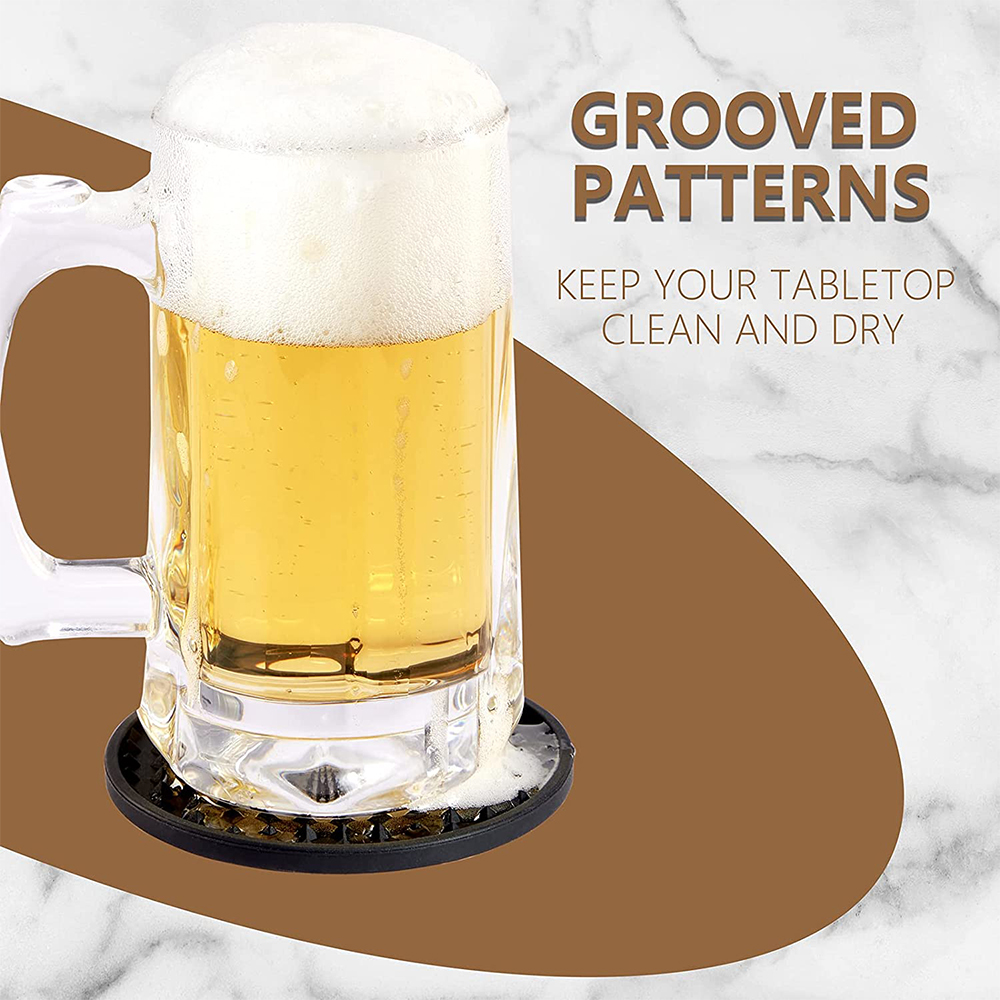 Posavasos de silicona para bebidas con soporte, tapete para secar platos y tazas resistente al calor, protección de mesa, posavasos antideslizantes para bebidas, 6/7 Uds.