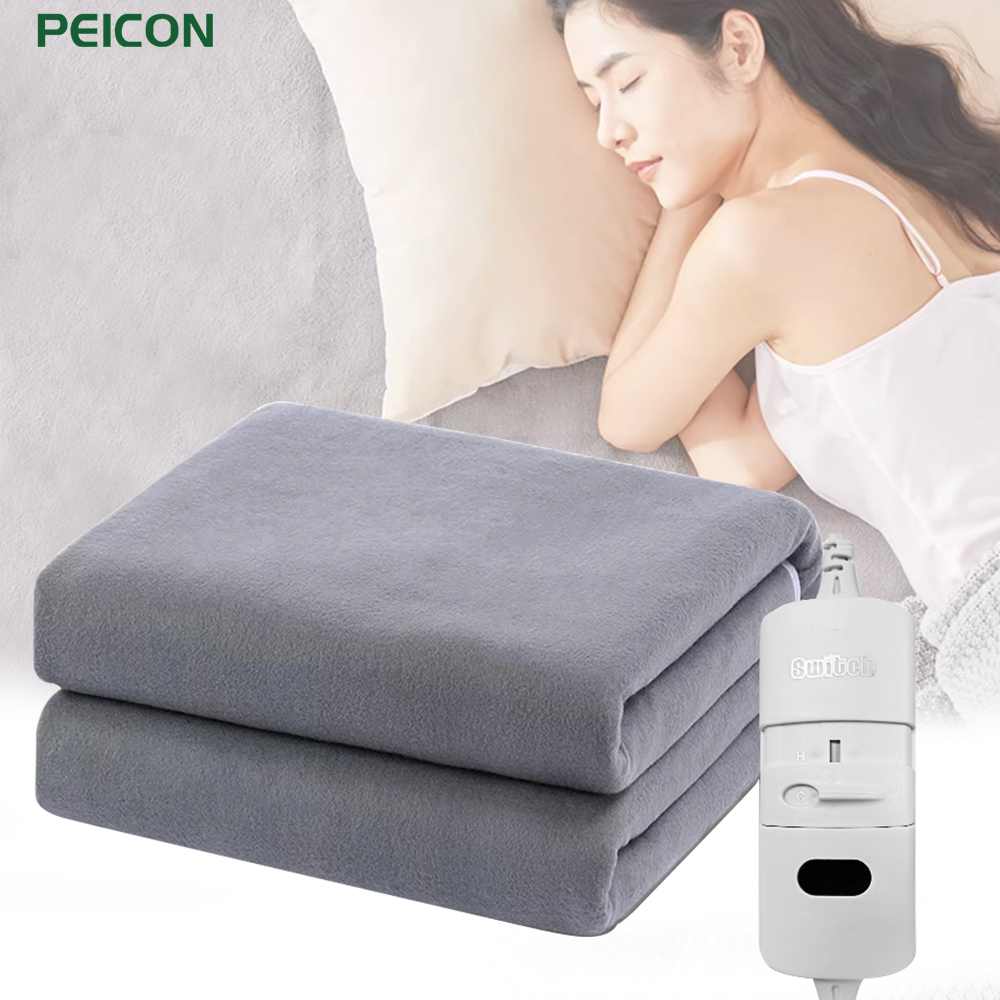 Manta calefactora eléctrica, termostato automático, calentador de doble cuerpo, colchón de cama, enchufe europeo, alfombras eléctricas calentadas de 220V