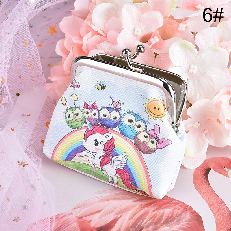 Frauen Cartoon Einhorn Flamingo Geldbörse Niedliche Kleine Tasche Kupplung Brieftasche Null Brieftasche Münze Tasche: 6