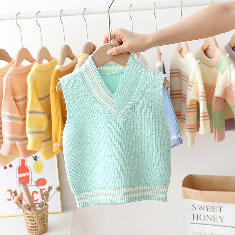 Meisje Vest Herfst Baby Trui Vest: light green