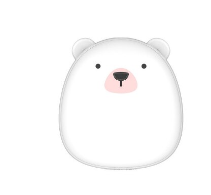 Inverno Sveglio Del Fumetto Mini Scaldino Della Mano Portatile Usb Ricaricabile Penguin/Orso Polare 3600 Mah Accumulatori E Caricabatterie di Riserva Double Sided Riscaldamento Rapido: WHITE
