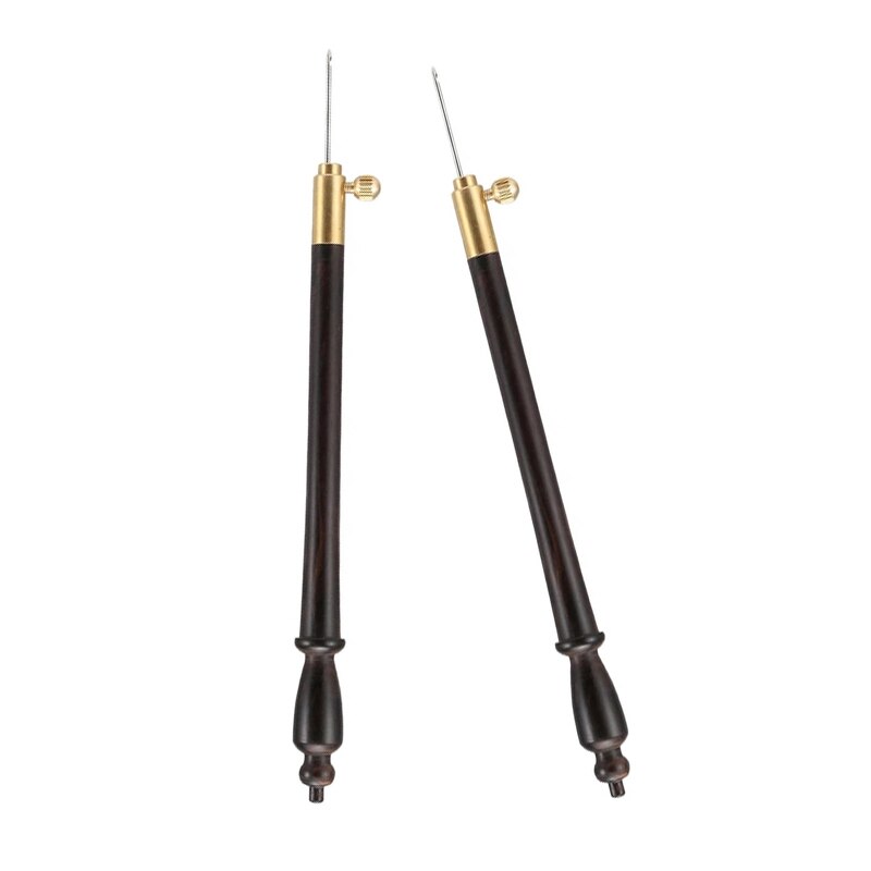 Natural Purple Sandalwood Handle Tambour Crochet Hook with Needles Lesage Beading Embroidery Couture Luneville Needle Hook