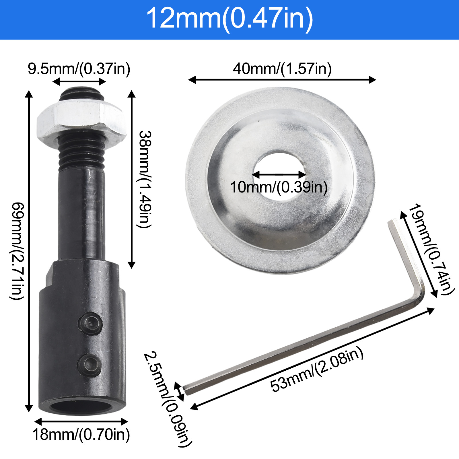 Spindel Adapter 5-16mm Welle Motor- Bank Schleifer Schleifen Rad Pleuel Für Polieren Maschine Zubehör: Licht Grau