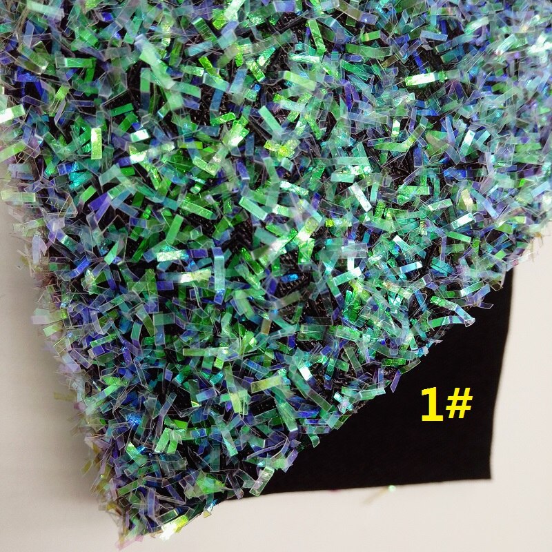 Grøn tissel glitter stof, ruskind imiteret stof, syntetisk læder stof plader til sløjfe  a4 21 x 29cm blinkende ming  xm742