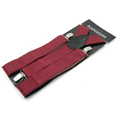 Tirantes para hombre y mujer, pantalones vaqueros, pantalones con tirantes elásticos, accesorios de ropa, color blanco y negro,: Dark red